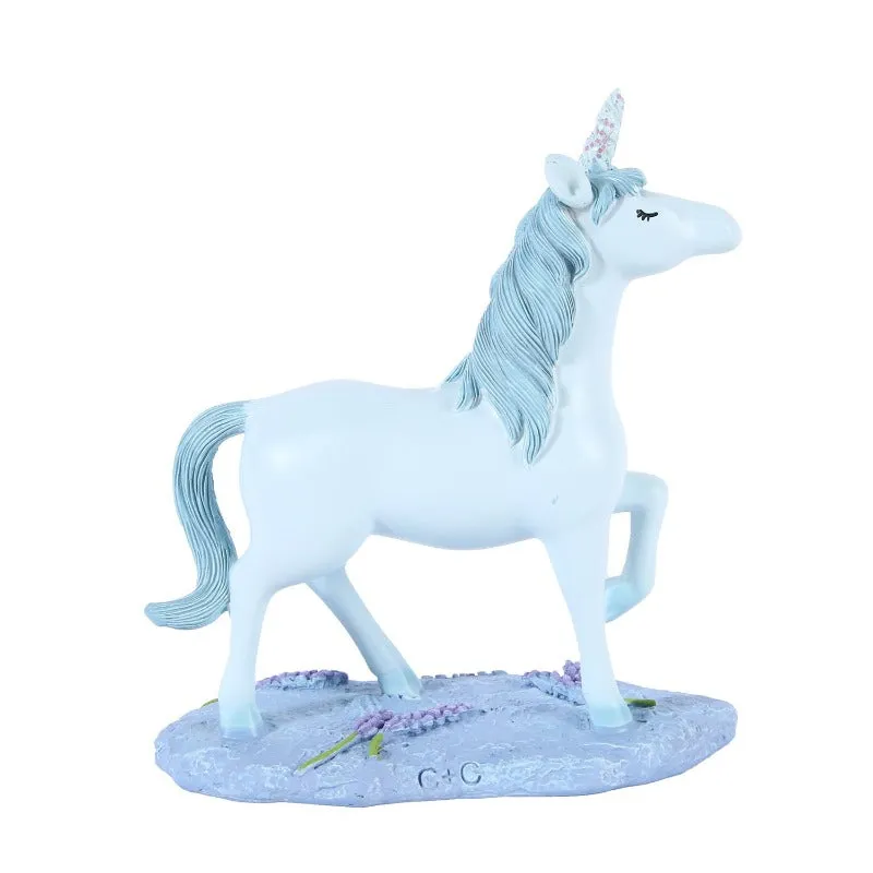 Blue unicorn resin handicraft pony ornament