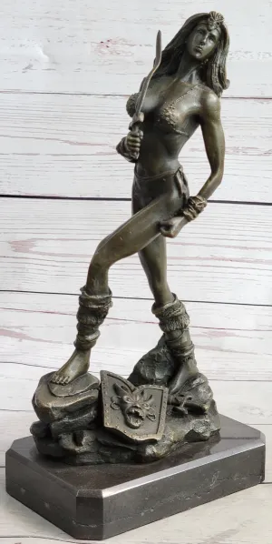 Xena Warrior Princess Fantasy Warrior Girl in Bikini Bronze Sculpture Statue Art